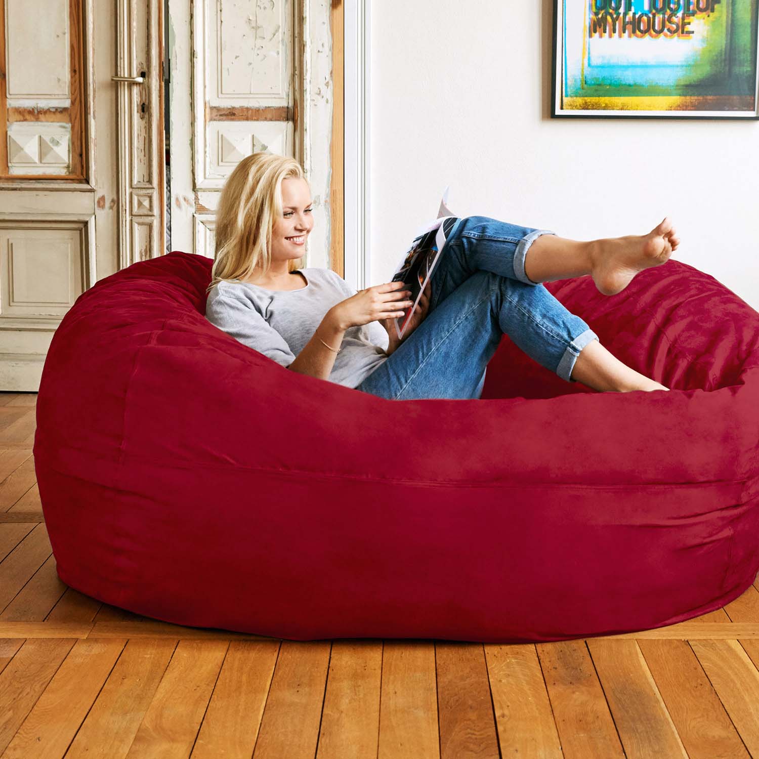Ultimate Sack 6000 (6 ft.) Bean Bag Chair Giant Foam-Filled Furniture - for  Sale in Queens, NY - OfferUp