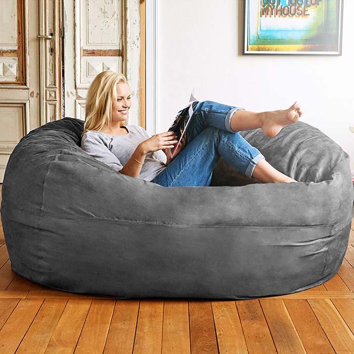 6-Foot Foam-Filled Bean Bag Chair